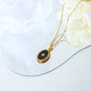 Gold-Plated Titanium Steel Oval Shape Pendant Necklace test