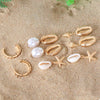 4 Pair 18K Gold-Plated Shell Minimalist Earrings test