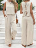 Tie Back Round Neck Top and Pants Set test