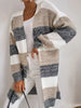 Color Block Striped Open Front Longline Cardigan test