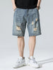 Men's Distressed Wide Leg Denim Shorts test