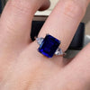 925 Sterling Silver Sapphire Geometric Ring test