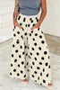 Polka Dot Wide Leg Elastic Waist Casual Pants test