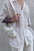 Men's Full Size Lace Half Sleeve Button Down Shirt Plus Size test
