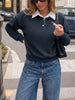 Button Detail Dropped Shoulder Sweatshirt test