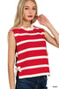 Zenana Side Tie Stripe Sweater Vest test