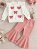 Children's Ruffled Long Sleeve Top and Flare Pants Set test
