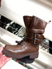 Buckled Leather Block Heel Boots test
