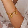 18K Gold-Plated Rhinestone Heart Charm Bracelet test