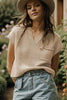 Pocketed V-Neck Cap Sleeve Sweater Vest test