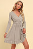 Long Sleeve Tie Waist Ruffle Hem Dress test