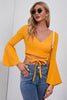 Tie Front Flare Sleeve Cropped Top test