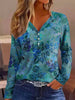 Printed V-Neck Long Sleeve Blouse test