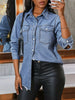 Raw Hem Button Up Denim Shirt test