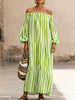 Off-Shoulder Striped Maxi Dress test