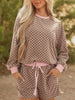 Checkerboard Long Sleeve Pullover and Shorts Set test