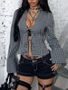 Gingham Tie-Front Long Sleeve Blouse test