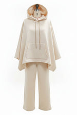 Women's Cape-Sleeve Hoodie & Wide-Leg Pants Resort Set