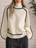 Contrast Trim Turtleneck Sweater test