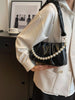Ruched Shoulder Bag with Pearl Embellishment test