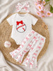 Children's Baseball Short Sleeve Bodysuit and Bow Pants Set with Headband test
