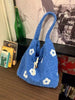 Floral Fuzzy Knit Tote Bag test