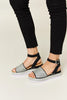 Forever Link Rhinestone Buckle Strappy Wedge Sandals test
