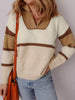 Color Block Zipped Collared Sweater test