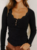 Button Detail Long Sleeve Top test