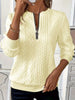 Full Size Quarter-Zip Cable Knit Sweatshirt Plus Size test