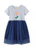 Children's Striped Sequin Flower Tulle Dress test