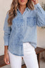 Button-Down Front Striped Denim Shirt test