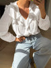 Ruffle Trim V-Neck Blouse test