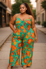The Jenna Multi Print Jumpsuit - Plus Size