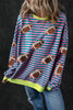 Striped Football Long Sleeve Sweatshirt test