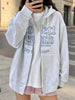Letter Graphic Zip-Up Hoodie test