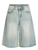 Men's Wash Wide Leg Denim Shorts test