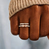 Double-Layered Zircon 925 Sterling Silver Ring test