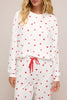 Hearts Printed Long Sleeve Top Drawstring Pants Lounge Set