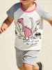 Children's Dinosaur Print Raglan Sleeve T-Shirt test