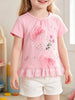 Children's Tulle Bow & Floral Embroidered T-Shirt test