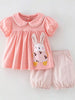 Children's Bunny Applique Polka Dot Top and Shorts Set test