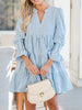 Striped Tiered Flounce Sleeve Shirt Dress test