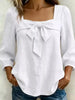 Full Size Bow Front Square Neck Blouse Plus Size test