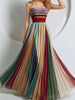 Full Size Strapless Multi-Colored Pleated Maxi Dress Plus Size test