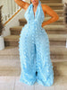 Textured Halter Wide-Leg Jumpsuit test