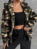 Camo Print Fuzzy Zip Up Outerwear test