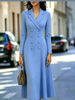 Double-Breasted Lapel Collar Midi Dress test