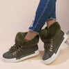 Fuzzy Trim Lace-Up Ankle Boots test