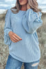 Frill Texture Round Neck Long Sleeve Sweatshirt test